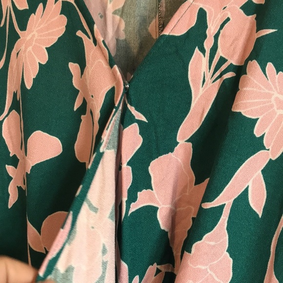Nwt Eloquii Elements kimono sleeve Jumpsuit green pink floral multiple sizes - Picture 7 of 12